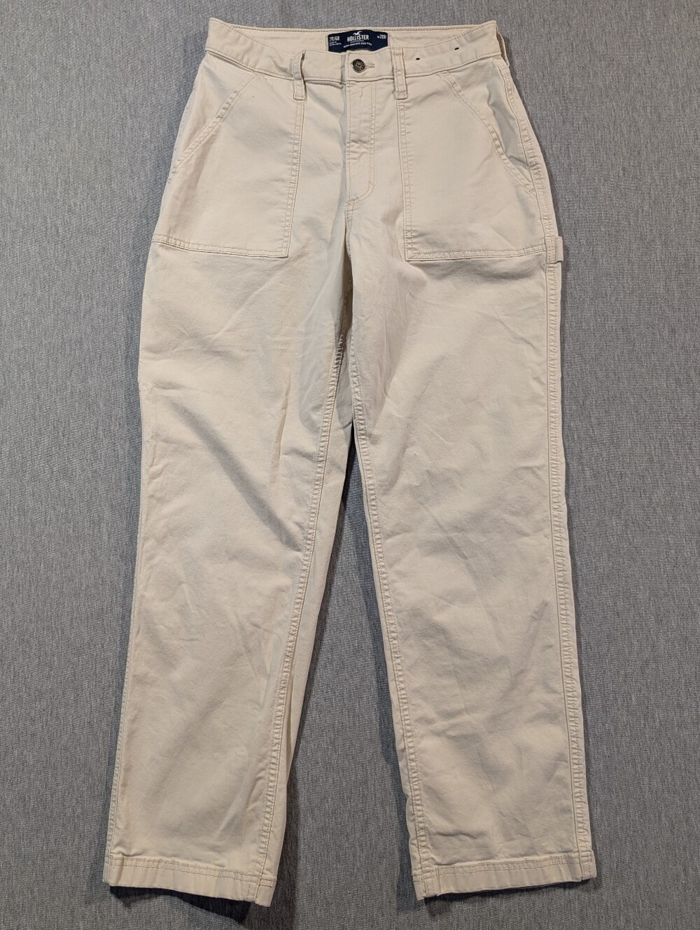Hollister Ultra High-Rise Dad Pants Women's 28R Cream Cargo
